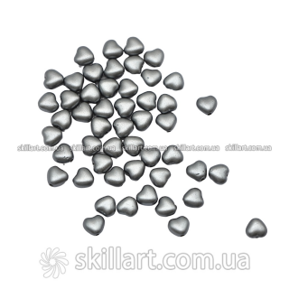 Бусины HEARTS темное серебро 6/6 мм